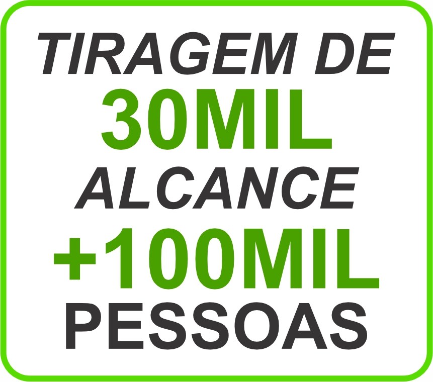 Exemplo visual de tiragem e alcance potencial