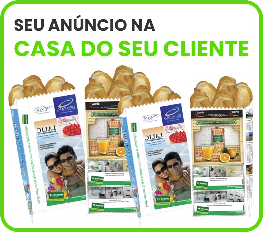 Exemplo de publicidade em saco de pão